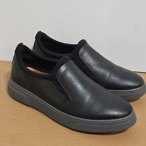 Samuel Hubbard Mens 11M / 44.5 Flight Slip-On Casual Sneakers Black Leather 3621